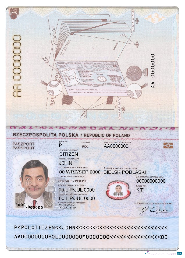 Download Poland passport 2018 – present Photoshop template